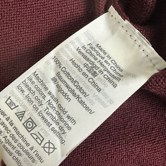New J. Crew Mens Size Large Burgundy Red Crew Neck Sweater, 100% Cotton - Picture 5 of 5